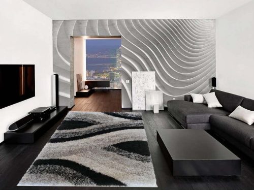 Olympic modern shaggy szőnyeg 150 x 233 cm szürke fekete