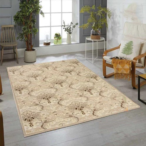 Regina 3D virágmintás szőnyeg 100 x 200 cm bézs barna