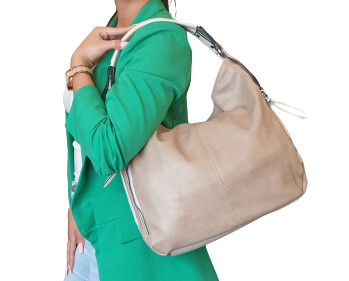 Rumeno nagyméretű női táska taupe női válltáska