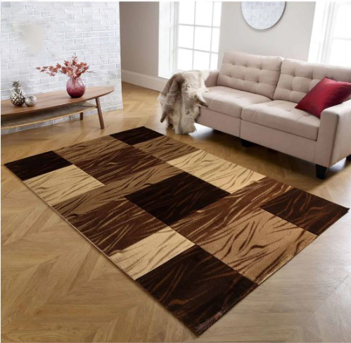 Salamon modern barna szőnyeg 300 x 400 cm kockás nagyméretű