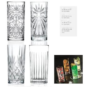   Tallinn csiszolt kristály üdítős koktélos pohár készlet 4 db-os