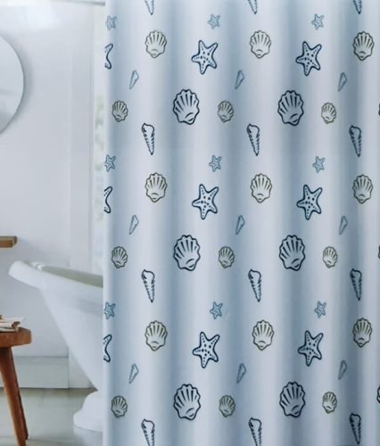 Tengericsillag zuhanyfüggöny kék fehér 180x200 cm