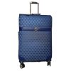 Tokió kék bőrönd közepes méret spinner puhafalú