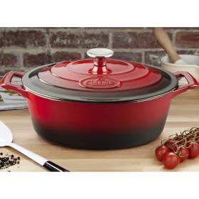   Vaporetto öntöttvas edény sütőtál fedővel 4,75 l 29 cm piros