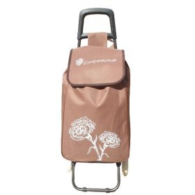 Simon gurulós bevásárlókocsi virágos barna