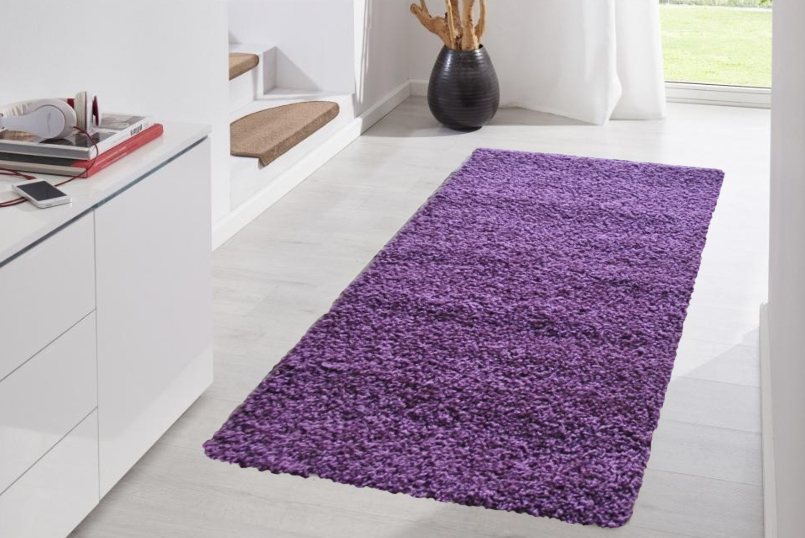 Nyugtató és energetizáló lila shaggy szőnyeg
