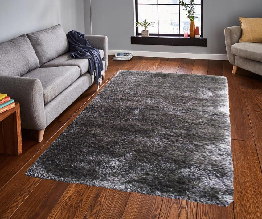 Modern és kifinomult szürke shaggy szőnyeg 